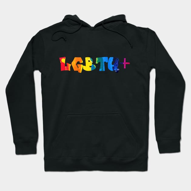 LGBTQ+ Rainbow Paint Graffiti Hoodie by TheRelaxedWolf